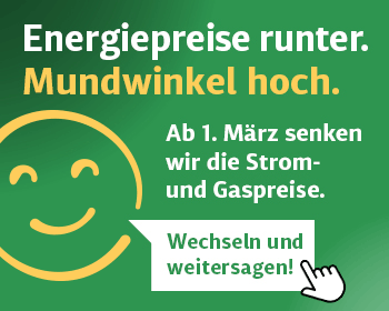 Energiepreise runter. Mundwinkel hoch.